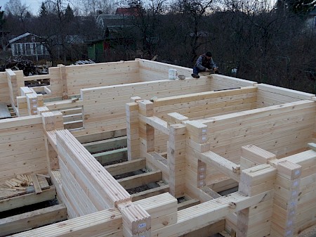Строительство дома из профилированного бруса в Подольске