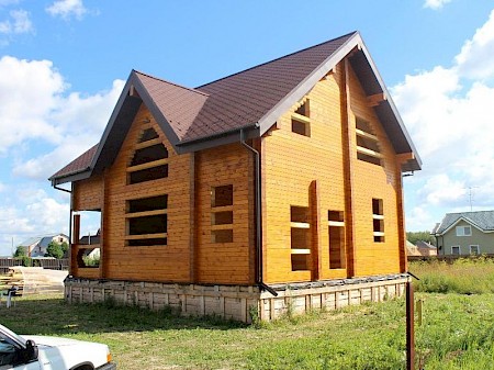 Строительство дома из сухого профилированного бруса в Домодедовском р-не Московской обл.
